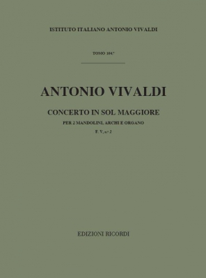 Concerto Per Mandolino Archi E Bc: Per 2 Mandolini In Sol Rv 532 - F.V/2 Tomo 104