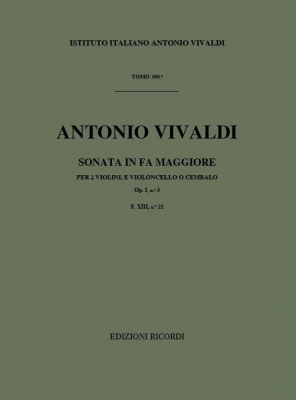 Sonate Pour Vl. E B.C.: Pour 2 Vl. In Fa Op. I N.5 - Rv 69 - F. XIII/21 Tomo 386