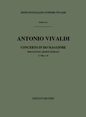 Concerto Per Fg., Archi E B.C.: In Do Rv 479 - F.VIii/26 Tomo 272