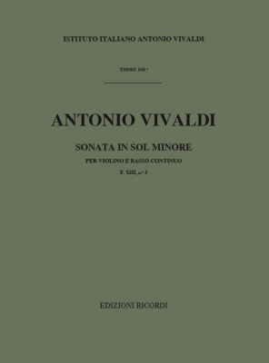 Sonate Pour Vl. E B.C.: In Sol Min. Rv 28 - F.XIII/5 Tomo 356