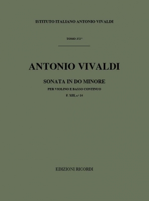 Sonate Pour Vl. E B.C.: In Do Min. Rv 6 - F.XIII/14 Tomo 372