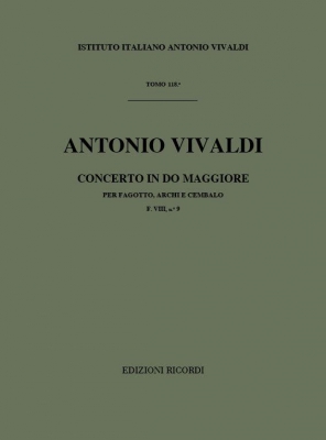 Concerto Per Fg., Archi E B.C.: In Do Rv 473 - F.VIii/9 Tomo 118