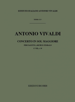 Concerto Per Fg., Archi E B.C.: In Sol Rv 492 - F.VIii/29 Tomo 275