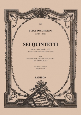 6 Quintetti (Op. 56 - Opera Grande - 1797) - Partitura Per Pianoforte, Due Violini, Viola E Violoncello