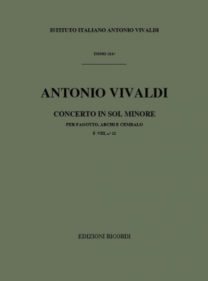 Concerto Per Fg.Archi E B.C.: In Sol Min. Rv 496 - F.VIii/11 Tomo 214