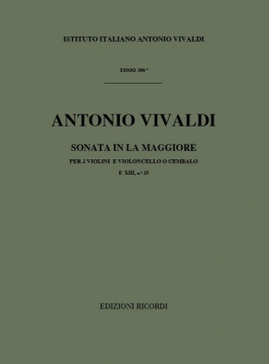 Sonate Pour Vl. E Bc: Pour 2 Vl. In La Op. I N.9 Rv 75 Fxiii/25 Tomo 390
