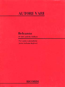 Belcanto 10 Arie Antiche Italiane Per Canto E Pianoforte