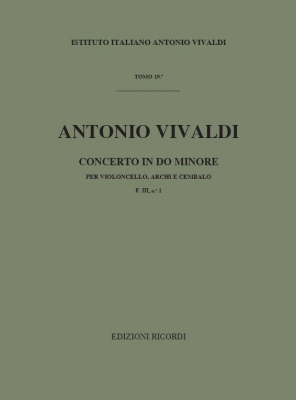 Concerto Per Vc., Archi E B.C.: In Do Min. Rv 401 - F.III/1 Tomo 19