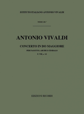 Concerto Per Fg., Archi E B.C.: In Do Rv 470 - F.VIii/33 Tomo 281