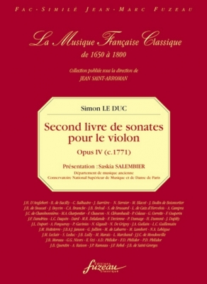 Second Livre De Sonates Pour Le Violon (Avec La Basse Continue) - Oeuvre IV