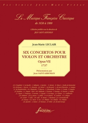 6 Concertos Pour Violon Et Orchestre. Op. VII