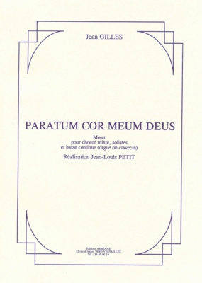 Paratum Cor Meu Deus - Motet Pour Choeur Mixte, Solistes Et Basse Continue (Orgue Ou Clavecin)