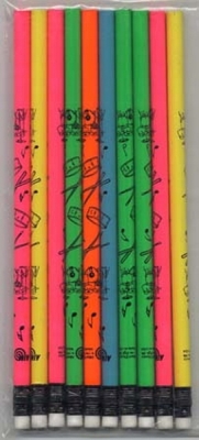 Crayons Papier/Gomme Neon Batterie (1 Paquet De 10)