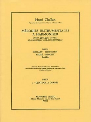 Melodies Instrumentales A Harmoniser Vol.02 : Bach Quatuor A Cordes