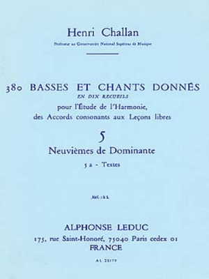380 Basses Et Chants Donnes Vol.05 : Accords De La 9ème Dominante 5A Textes