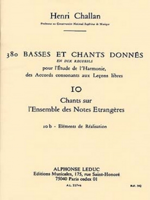 380 Basses Et Chants Donnes Vol.10 : Chants Sur Notes Etrang.10B Realisation