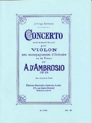 Concerto En Simineur Pour Vlon Et Orchestre/Violon Et Piano