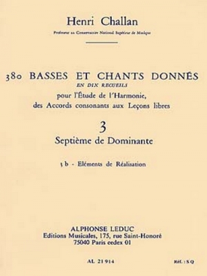 380 Basses Et Chants Donnes Vol.03 : Septieme Dominante 3B Realisation