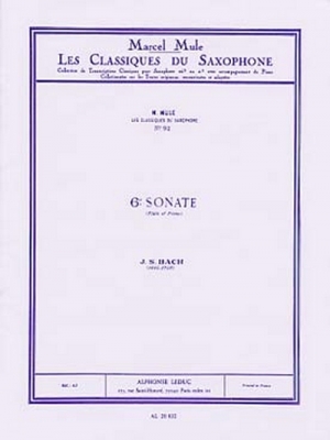 Classique Saxophone Mib N0092 Sonate N06 Flûte