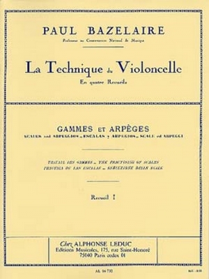 Technique Du Violoncelle Vol.1 : Gammes Et Arpèges