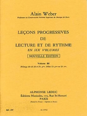 Lecons Progr.Lecture Et Rythme Vol.3 : Mel.Clés Sol 2ème Fa 4ème Deb.Ut 4ème S - Acct