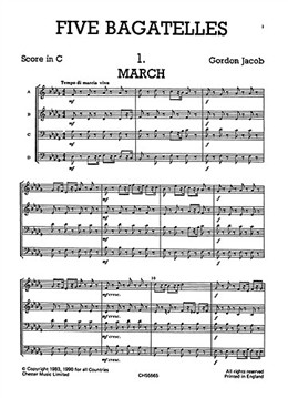 Junior Just Brass No14 Five Bagatelles Scores And Parts