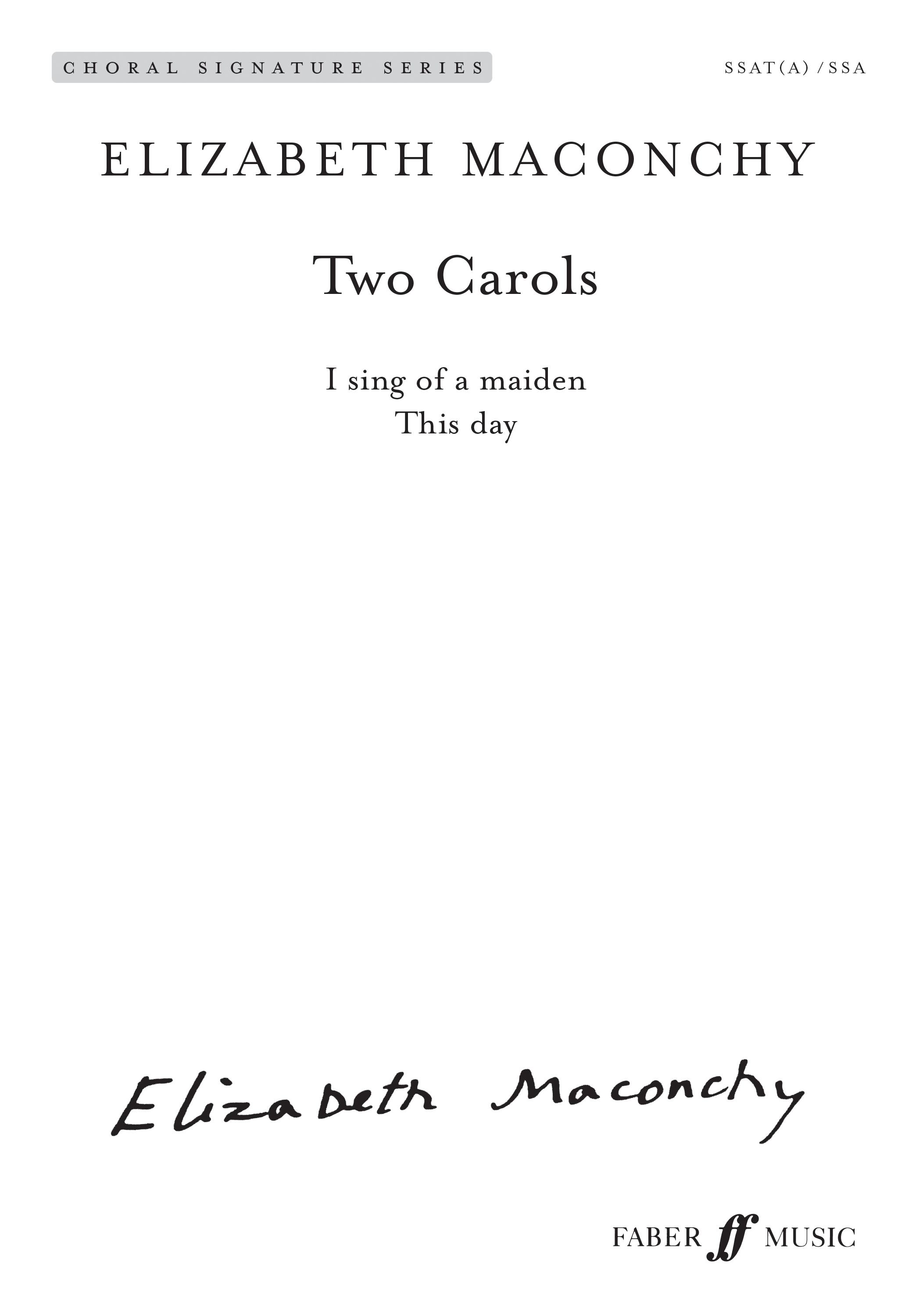 Two Carols (MACONCHY ELIZABETH)