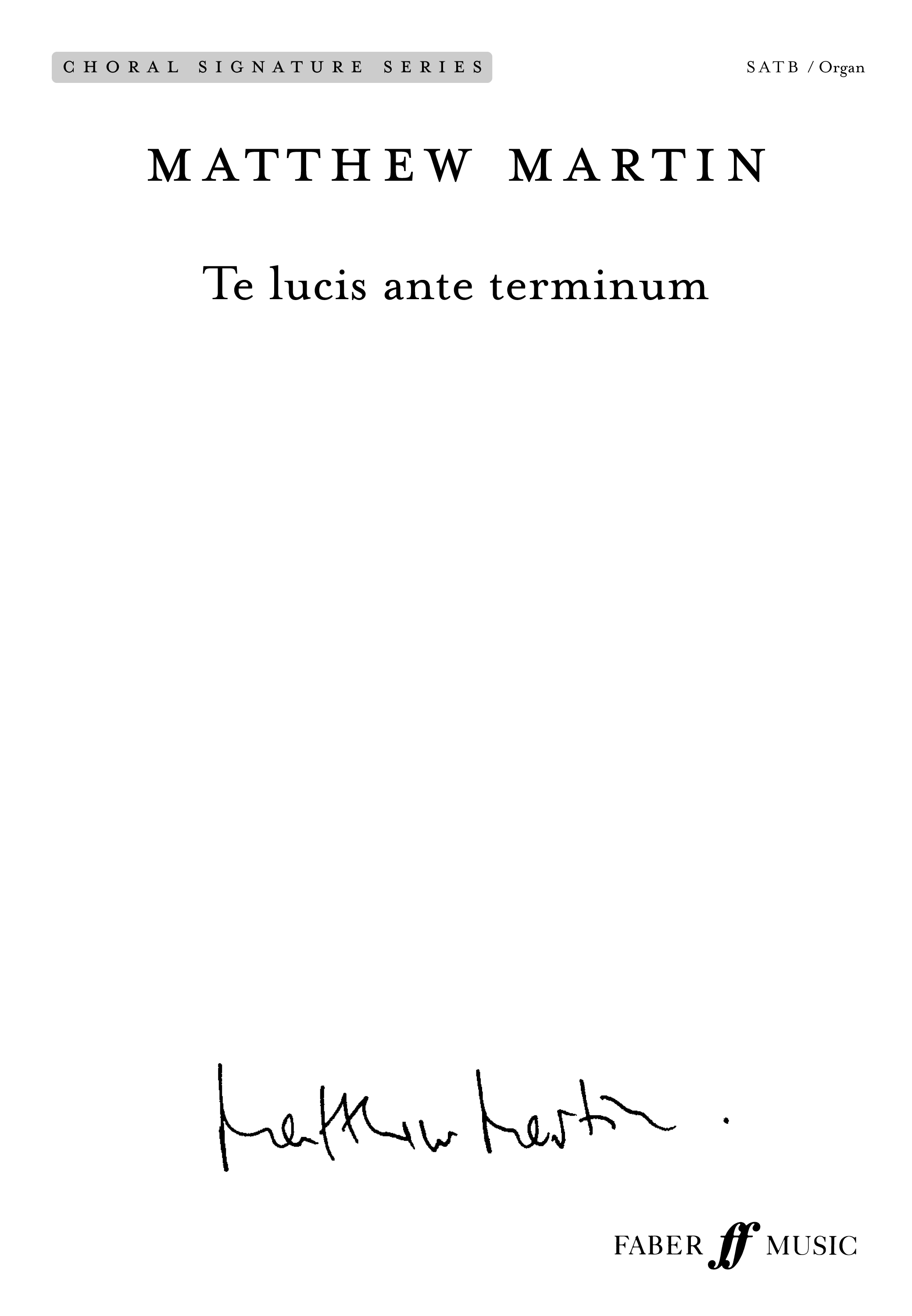 Te lucis ante terminum (MARTIN MATTHEW)