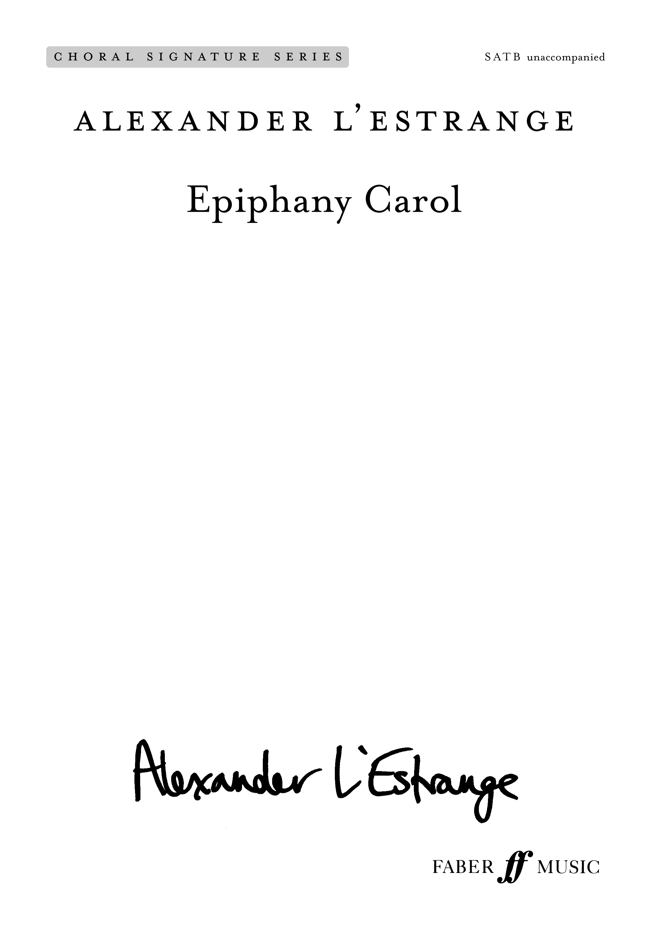 Epiphany Carol (L'ESTRANGE ALEXANDER)
