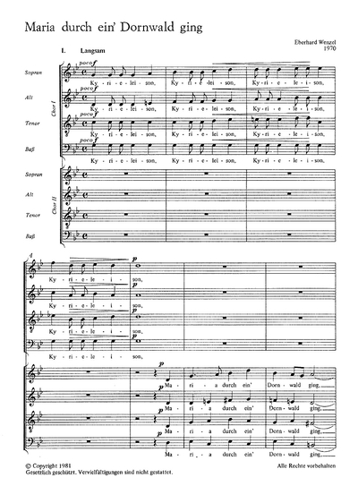 Maria Durch Ein Dornwald Ging - Op. : 57 (WENZEL EBERHARD)