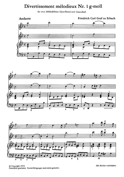 3 Divertissements (ERBACH FRIEDRICH KARL GRAF ZU)