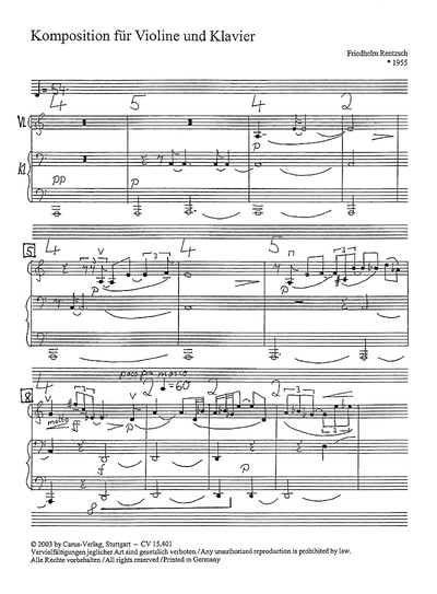 Komposition Für Violine Und Klavier (RENTZSCH FRIEDHELM)