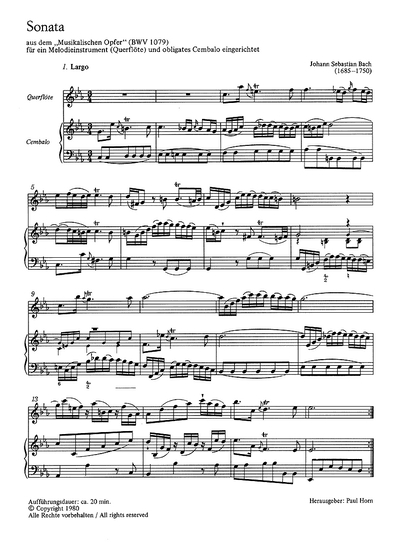 Sonata In C (BACH JOHANN SEBASTIAN)