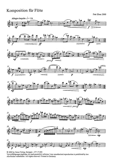 Komposition Für Querflöte Solo (EBEN PETR)