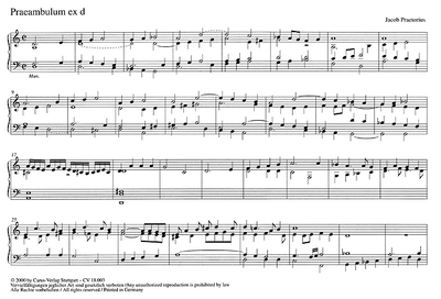3 Praeambula Und Magnificat-Bearbeitungen Für Orgel (PRAETORIUS JACOB)