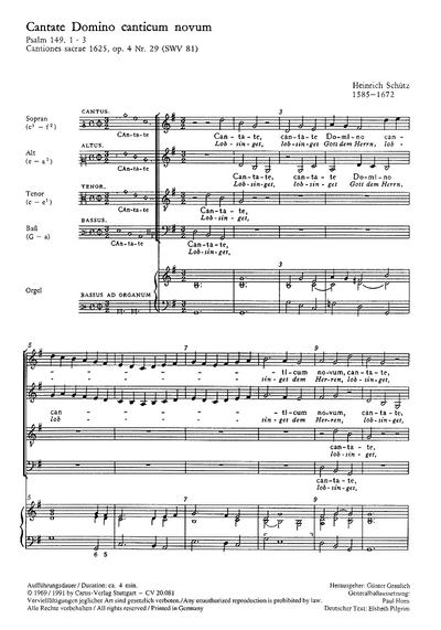 Cantate Domino Canticum Novum (Lobsinget Gott Dem Herrn)