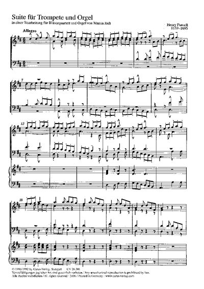 Suite Für Trompete Und Orgel (PURCELL HENRY)