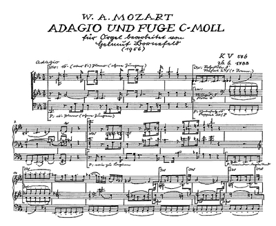 Adagio Und Fuge In C-Moll (MOZART WOLFGANG AMADEUS)