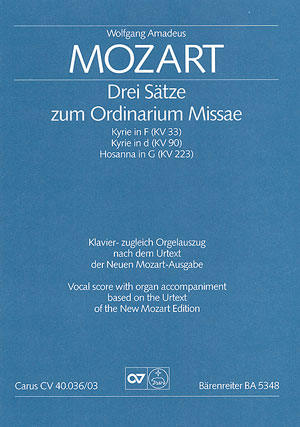 Mozart: Drei Sätze Zum Ordinarium Missae (MOZART WOLFGANG AMADEUS)