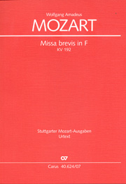 Missa Brevis In F (MOZART WOLFGANG AMADEUS)