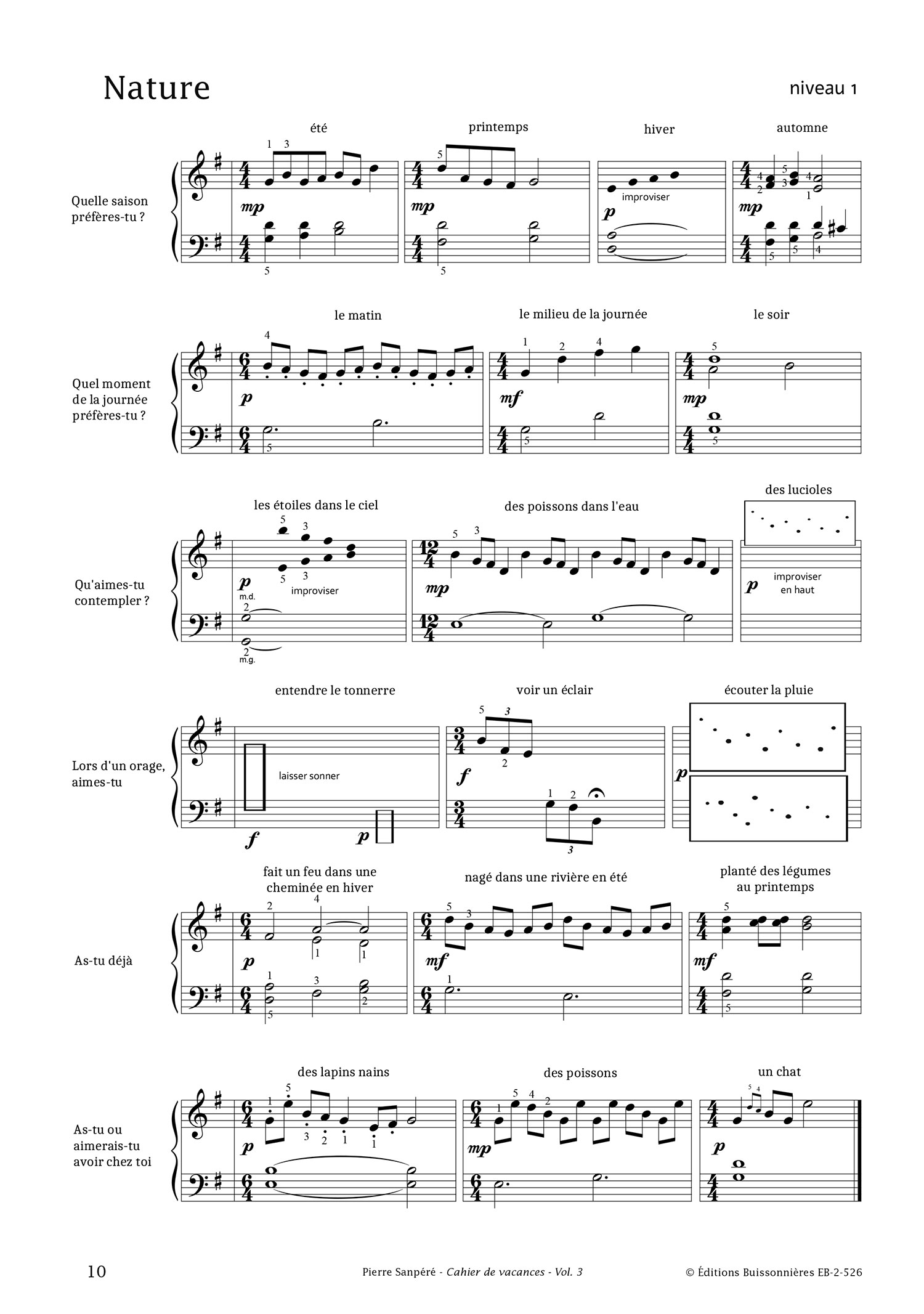 Le piano en vacances ? Vol.3 ? musique contemporaine (SANPERE PIERRE) (SANPERE PIERRE)