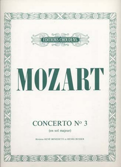 Concerto N03 En Sol Majeur (MOZART / BUSSER)