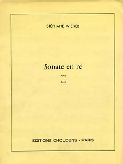 Sonate En Re (WIENER)