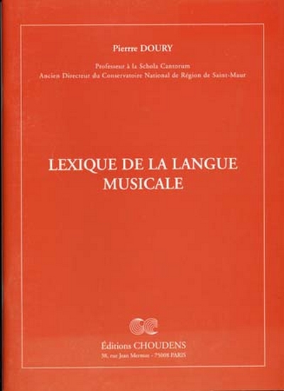 Lexique De La Langue Musicale (DOURY PIERRE)