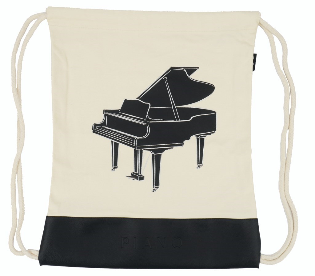 Drawstring bag grand piano black/silver
