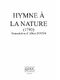 Hymne A La Nature (Repert Fetes Peuplechoeur 4 Vx Ou 5 Mixtes Sans Accompagnement