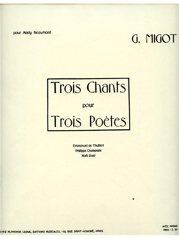 3 Chants Pour 3 Poetes