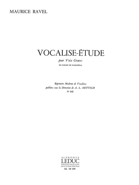 Vocalise Etude N0142 - Piece En Forme De Habanera (RAVEL MAURICE / HETTICH)