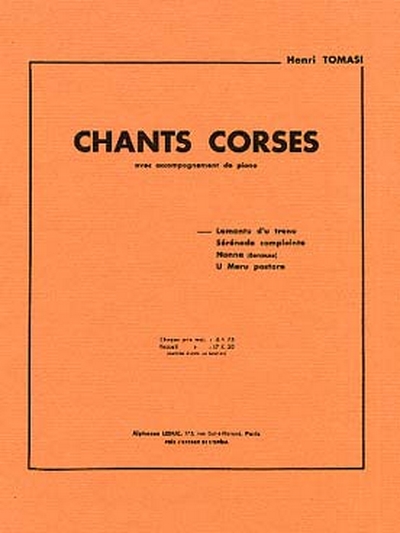 Chant Corse N01 Lamento Du Trenu Chant Et Piano (TOMASI HENRI)