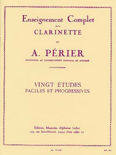 20 Etudes Faciles Et Progressives (PERIER)